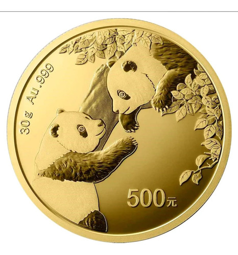 Panda 2023 Moneda 30 Gramos Oro Puro 500 Yuan Au 999 China