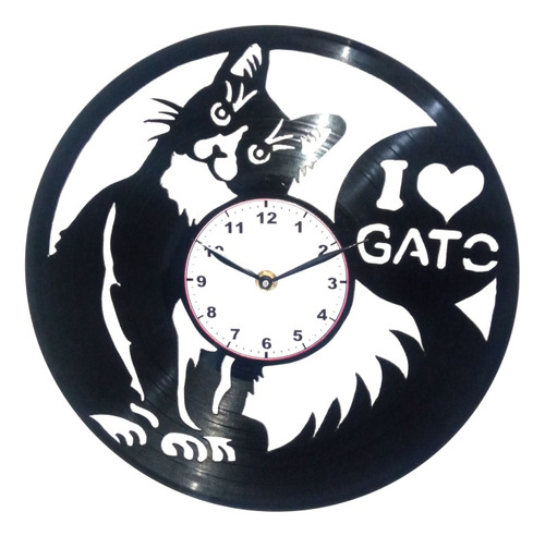 Reloj De Pared En Disco De Vinilo De Love Gato