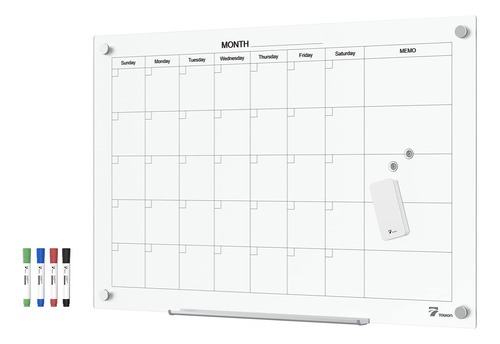 Towon Calendario Vidrio Templado Para Pared Pizarra 3 X 2 36