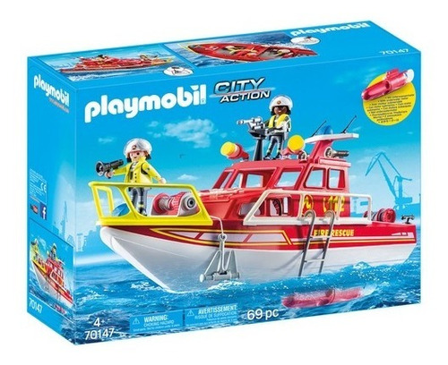 Playmobil City Life Lancha De Bomberos 70147 70pc C/motor