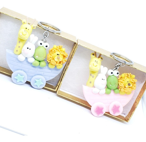 Imagen 2 de 3 de Recuerdo Baby Shower Arca De Noe Llavero 12 Pz L4