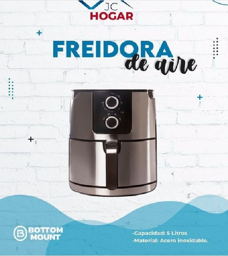 Air Fryer Freidora De Aire Bottom Mount 5.5 Lts Acero Nuevo