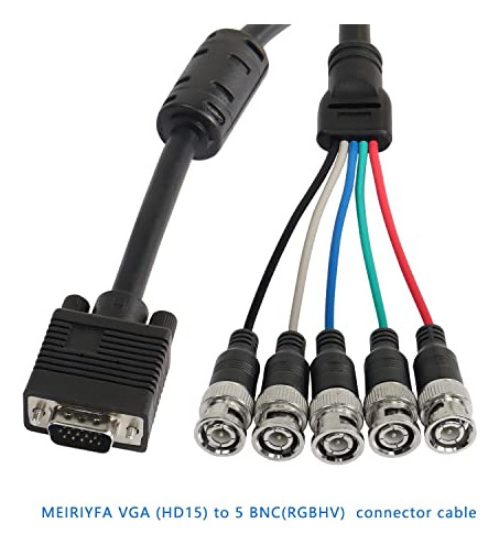 Cable Adaptador Meiriyfa Vga A Bnc, Hd15 Vga A 5 Bnc Rgbhv M