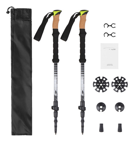 Deportes y Aire Libre Acampada y Senderismo Baston Telesc/ópico Plegable Trekking Poste T-Tipo Mango Curvado Amortiguador de la suspensi/ón bast/ón con luz LED y br/újula CHENGYI Color : Red