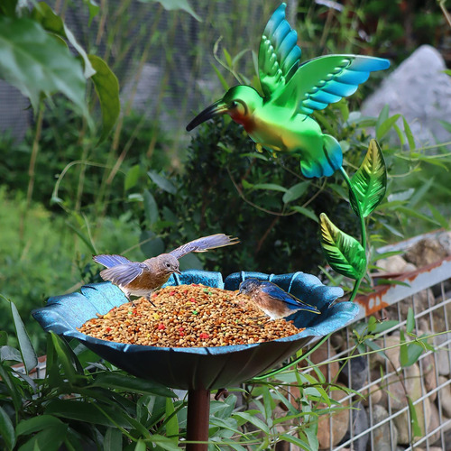 Bañera De Metal Para Pájaros Para Exterior, Comedero Para Pá
