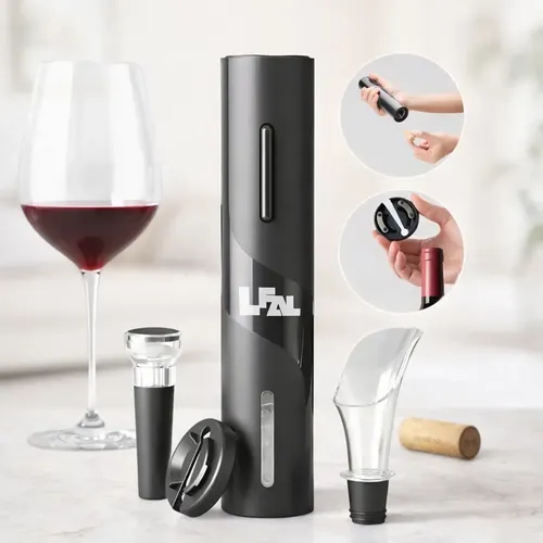 Abridor De Vinho Elétrico Saca Rolhas Automático Portátil Removedor De Rolha Kit 4 Em 1 Abridor De Garrafas Prático Frio Resistente Presente Fondue Jantar Elegante Aço Inox Multifuncional Casa Lfal