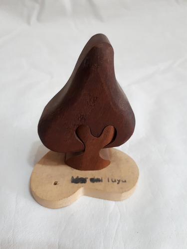 Deco - Árbol De Madera Adorno Encastre 9 Cm