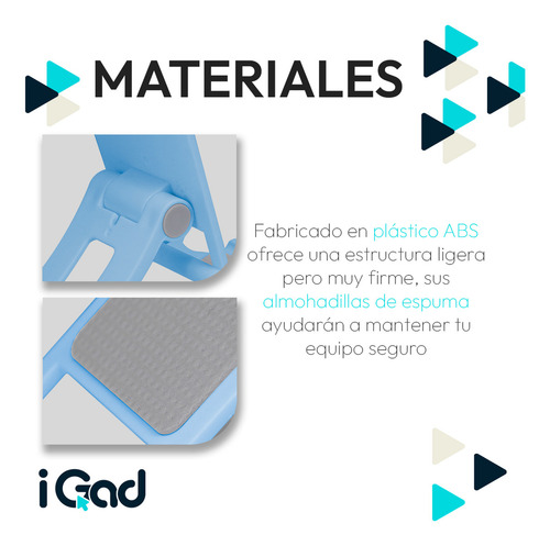 Soporte Universal Para Celular iGAD Base De Plástico Portátil Plegable Slim Holder De Escritorio Color Azul