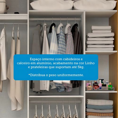 Guarda-roupa Casal 2 Portas De Correr Com Espelhos 100% Mdf