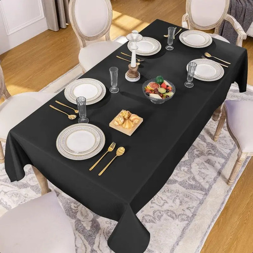 3unidades Mantel Rectangular Decoración Fiesta Hogar 3mx1.5m Negro