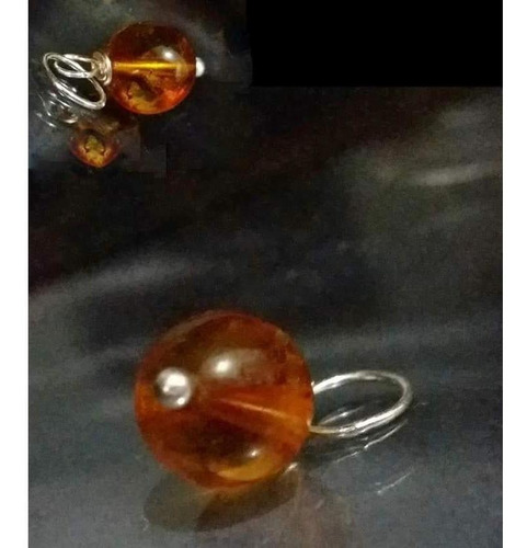 Imagem 2 de 7 de Pedras - Pingente Unissex, Âmbar 9mm E Prata, Cód114pg6