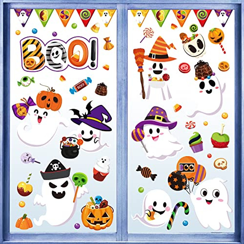 Calcomanías De Ventana De Halloween Lindo Fantasma Boo