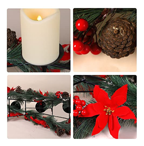 Centro De Mesa De Navidad De Mortime Con 3 Porta Velas, Deco