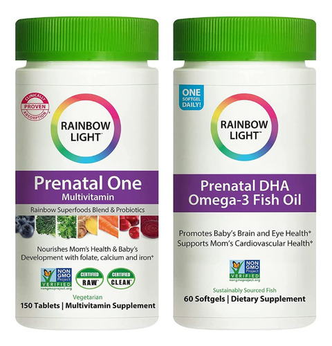 Paquete De Vitaminas Prenatales Rainbow Light, Multivitamina