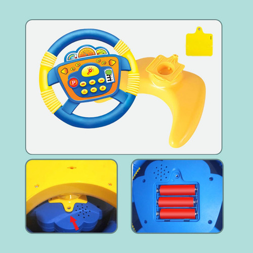 Juguete De Volante De Simulación Base U Amarillo Azul