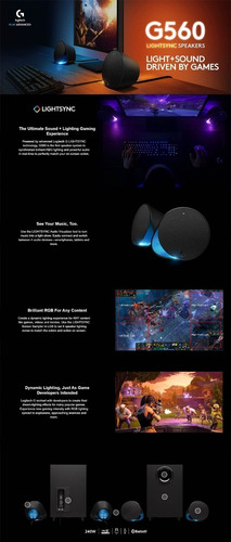 Parlantes Logitech G560 Lightsync Rgb Gamer 240 W Pc Y Mac