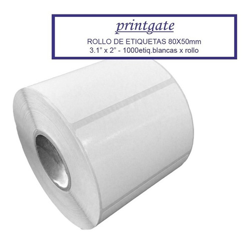 Rollo Etiquetas Termicas Printgate 8x5cm Ideal Productos Ml
