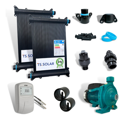 Kit Aquecedor Solar 15 Placas 3m + Control + Mb + Válvulas