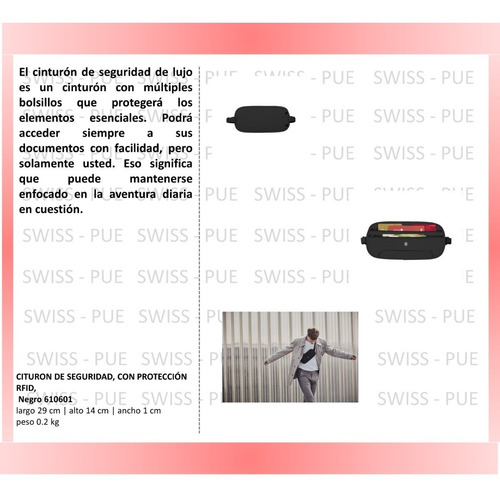 Imagen 3 de 3 de Cinturon De Seguridad, Negro, Victorinox (610601)
