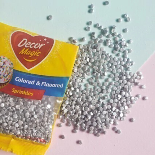 Granas Plateadas Para Decoracion Saborizadas Decormagic 1kg
