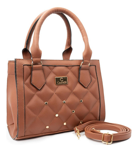 Bolsa Feminina Casual Com Apliques Elegantes - Casteliê Cor Marrom