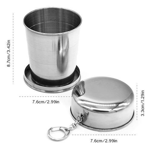 Vaso De Agua Retráctil Portátil De Acero Inoxidable De 240 M