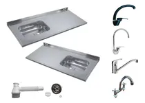 Comprar Mesada Acero 1,20 Con Monocomando-sopapa Y Sifon Oferta!