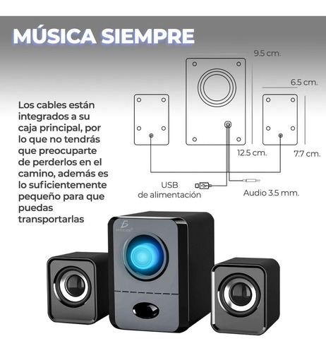 Elegate Bocina 2.1 Con Subwoofer Estéreo Usb Y 3.5mm Bct303