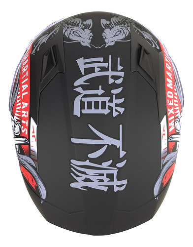 Casco Integral Smk Stellar Samurai Visor Simple Diseño Samurai Color Negro Mate/rojo Tamaño Del Casco L