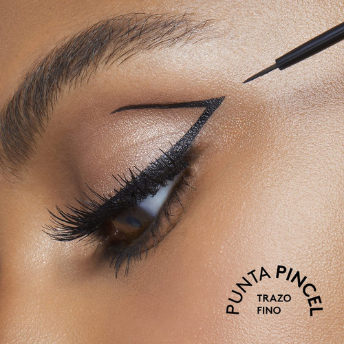 Set X 2 Delineador Líquido Punta Plumón + Pincel Negro Ésika