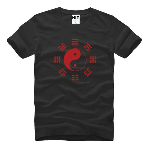 Camiseta Estampada De Kung-fu Tai Chi Con Los Ocho Diagramas