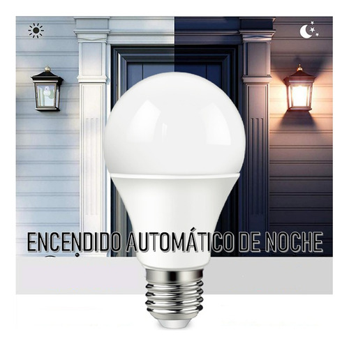 Lámpara Led Sensor Luz Dia Noche Fotocelula Interelec 10w