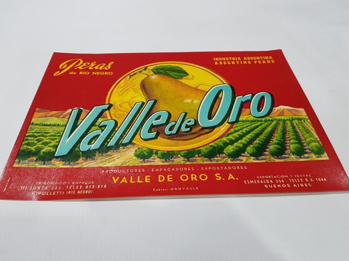 Imagen 8 de 10 de Antiguo Cartel Publicitario Valle De Oro 1960 Mag 58036