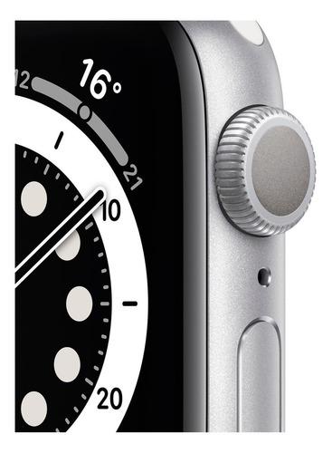Imagen 2 de 8 de Apple Watch Series 6 (GPS) - Caja de aluminio plata de 40 mm - Correa deportiva blanco
