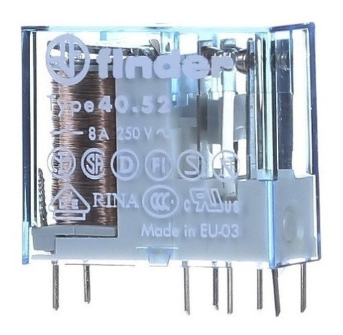 40.52.9.012.0000 Relevador Encapsulado Finder 12v DC 8Pin