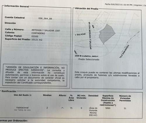 Terreno En Venta En Contadero 8,983m2