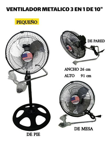 Ventilador Metalico 10 Pulgadas De Alta Velocidad