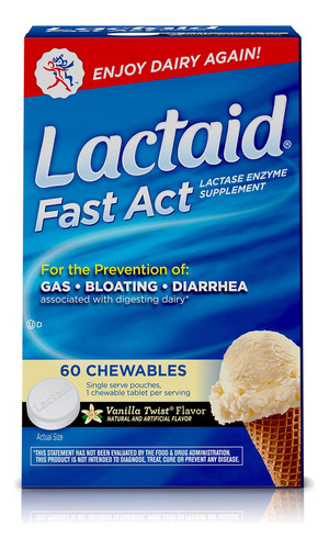 Lactaid Fast Act Masticables Para Intolerancia A La Lactosa 