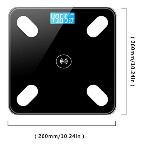 Imagen 7 de 7 de Bascula Pesa Vidrio 180kg Inteligente Con Bluetooth Digital