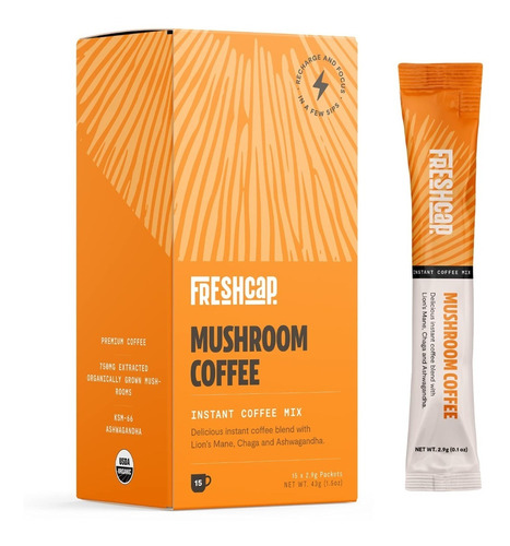 Freshcap | Instant Mushroom Coffee Brain Boosting | 15 Packs