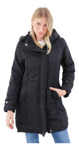 Campera Larga Impermeable Inflable Rompeviento Mujer Nofret