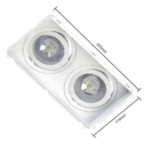 Kit 3 Spot Par20 Luminaria Duplo No Frame + Lampada 7w