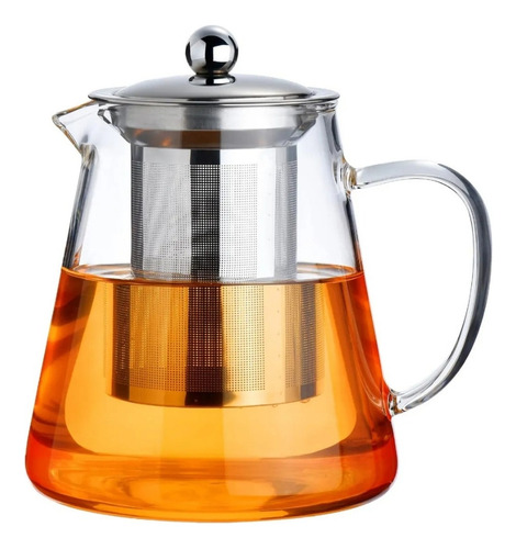 Tetera De Vidrio Grande Con Infusor Acero Inox