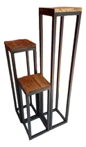 Comprar Combo Maceteros Portamacetas Estilo Industrial Hierro Madera