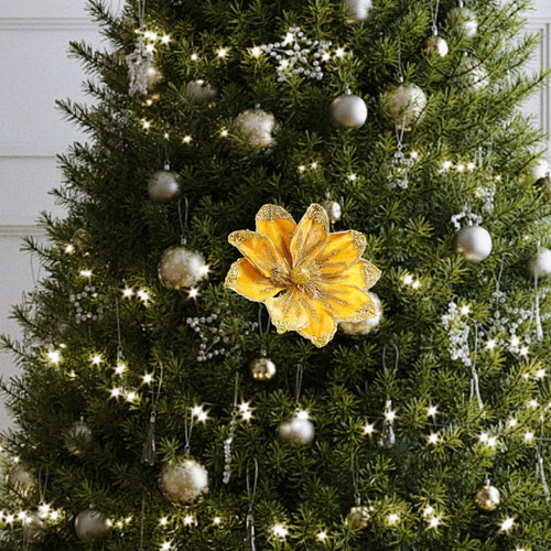 Adorno Navideño De Magnolia Con Flores Artificiales Para De
