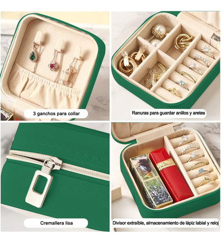 Banna Juego De 4 Mini Joyeros 4 Colores Joyeros Portátiles De Viaje De Terciopelo Con 4 Espacios De Almacenamiento Para Cosméticos Y Joyas Se Puede Utilizar Como Regalo Regalos Gr