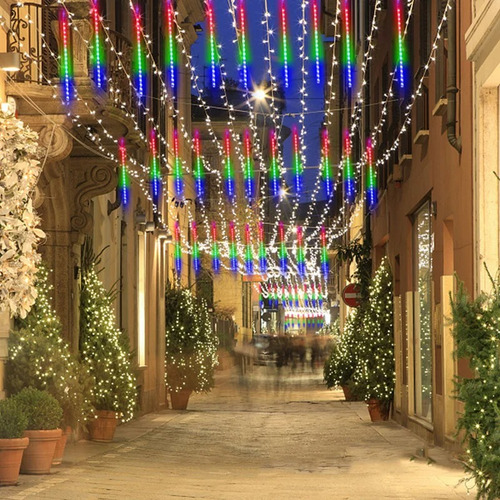 Instalación Navidad Led Lagrima Meteoro Pequeña 30cm Caida