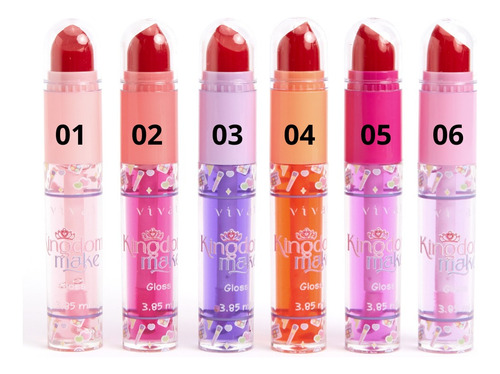 6 Gloss Liquido Efeito Magico Sortido Labial Muda Cor Ph