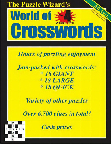 World Of Crosswords No. 4, De The Puzzle Wizard. Editorial Createspace, Tapa Blanda En Inglés