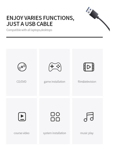 Imagen 5 de 9 de Unidad Óptica Externa Usb 3.0 De Succión Blu-ray De La Unida
